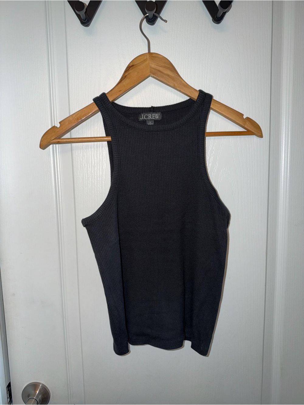 J. Crew Black Ribbed Racerback Tank